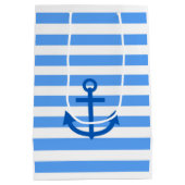 Blauw & Wit Streeppatroon met Anker Medium Cadeauzakje (Achterkant)