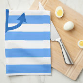 Blauw & Wit Streeppatroon met Anker Theedoek (Quarter Fold)