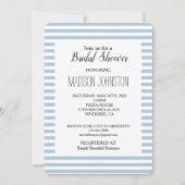 Blauw Wit Strepen Vrijgezellenfeest Kaart (Voorkant)