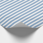 Blauw & wit Striped Patroon Cadeaupapier (Hoek)