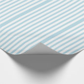 Blauw & wit Stripes Baby shower met striped patroo Cadeaupapier (Hoek)