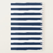 Blauw-wit Stripes Planner (Achterkant)