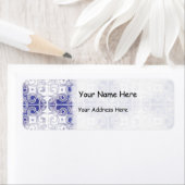 Blauw Wit Swirl geïnspireerd op het Portugese Azul Etiket (Insitu)