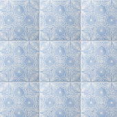 Blauw Wit Symmetrisch Patroon met Marmeren Kijk Tegeltje