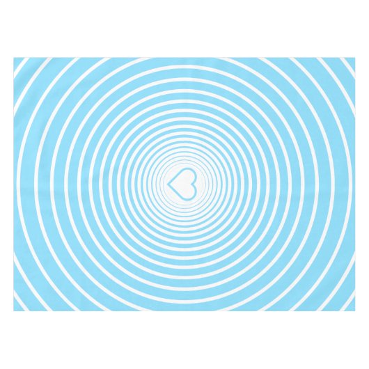 Blauw Wit Tafelkleed met Hart - Kies kleuren (Voorkant (Horizontaal))