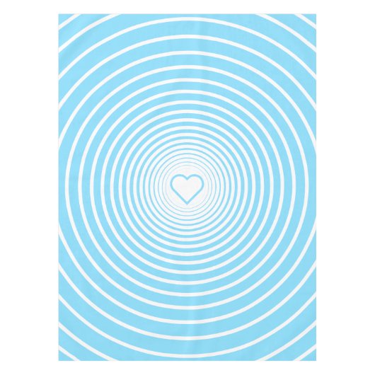 Blauw Wit Tafelkleed met Hart - Kies kleuren (Voorkant)