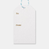 Blauw, Wit, Tan Polka Dots, Sneeuwvlokken & Sterre Cadeaulabel (Achterkant)