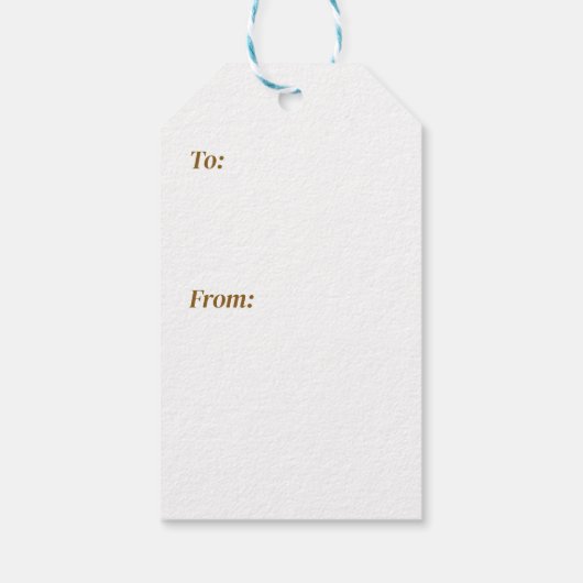 Blauw, Wit, Tan Polka Dots, Sneeuwvlokken & Sterre Cadeaulabel (Achterkant)