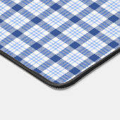 Blauw Wit Tartan Plaid Patroon Bureaumat (Hoek)