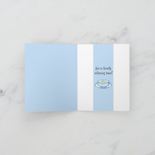 Blauw Wit Teacup wit blauw Bedankt Opmerking Kaart (Binnen)