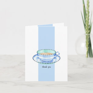 Blauw Wit Teacup wit blauw Bedankt Opmerking Kaart