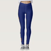Blauw Wit Team Geest Meisjes Basketbal Leggings (Voorkant)