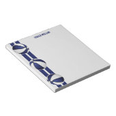 Blauw Wit Team Kleuren Basketbal Coach Custom Notitieblok (Schuin)