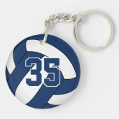 Blauw Wit Team Kleuren Custom Boys Volleybal Sleutelhanger (Achterkant)