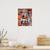 blauw wit team kleuren foto basketbal poster (Keuken)