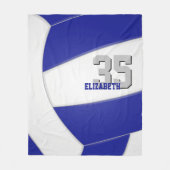 Blauw Wit Team Kleuren Ginormous Volleybal Fleece Deken (Voorkant)