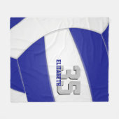 Blauw Wit Team Kleuren Ginormous Volleybal Fleece Deken (Voorkant (Horizontaal))