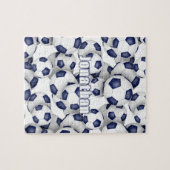 blauw wit team kleuren jongens voetbal legpuzzel (Horizontaal)