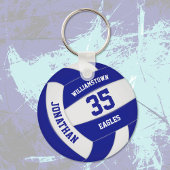 blauw wit team kleuren jongens volleybal sleutelhanger