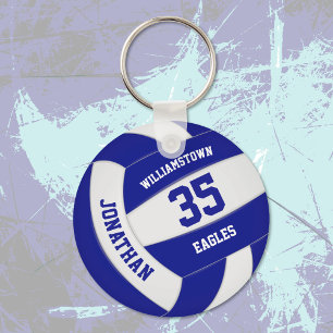 blauw wit team kleuren jongens volleybal sleutelhanger