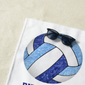 Blauw Wit Team Kleuren Naam Volleyballen Strandlaken (In situ)