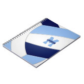 Blauw Wit Team Kleuren Sport kinder volleybal Notitieboek (Linkerzijde)