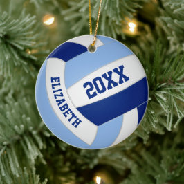 Blauw Wit Team Kleuren Sport Volleybal Keramisch Ornament