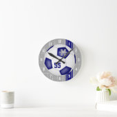 blauw wit team kleuren variaties ronde klok (Huis)