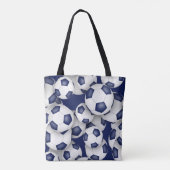 blauw wit team kleuren voetbal coach naam tote bag (Achterkant)