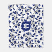 blauw wit team kleuren voetballen fleece deken (Voorkant)