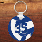 blauw wit team kleuren volleybal speler sleutelhanger (Voorkant)
