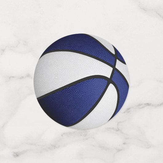 Blauw-wit team kleurt basketbalfeest confetti (Kleine voorkant)