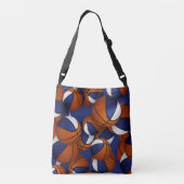 blauw wit team met basketbal crossbody tas (Achterkant)
