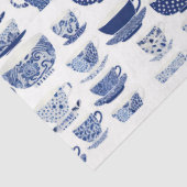 Blauw-wit theekoppatroon tissuepapier (Detail)