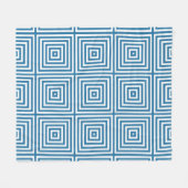 Blauw & Wit Tiled Nested Box Herhaal Patroon Fleece Deken (Voorkant (Horizontaal))