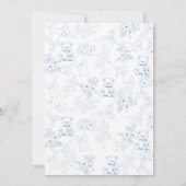 Blauw Wit Toile Bow Beer Baby Boy Shower Kaart (Achterkant)