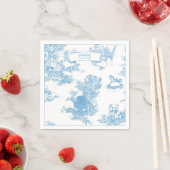Blauw-wit Toile de Jouy Baby shower Servet (Insitu)