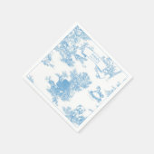 Blauw-wit Toile de Jouy Baby shower Servet (Hoek)