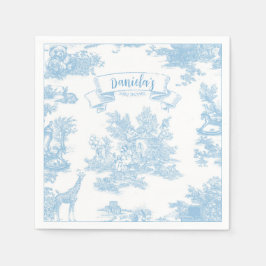 Blauw-wit Toile de Jouy Baby shower Servet