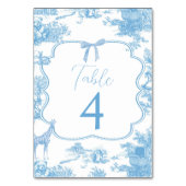 Blauw Wit Toile de Jouy Frans Tafelnummer (Achterkant)