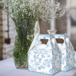 Blauw-wit Toile de Jouy Vrijgezellenfeest Bedankdoosjes<br><div class="desc">Blue Toile de Jouy Girly Picnic in het park</div>