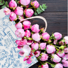 Blauw-wit Toile de Jouy Vrijgezellenfeest Groot Cadeauzakje