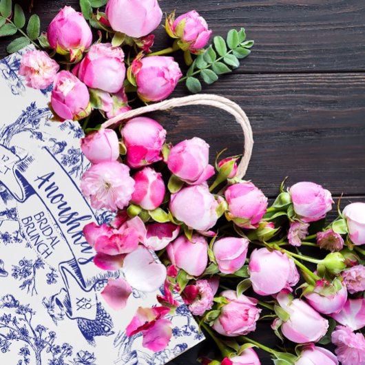 Blauw-wit Toile de Jouy Vrijgezellenfeest Groot Cadeauzakje