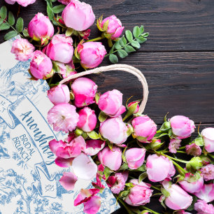 Blauw-wit Toile de Jouy Vrijgezellenfeest Medium Cadeauzakje