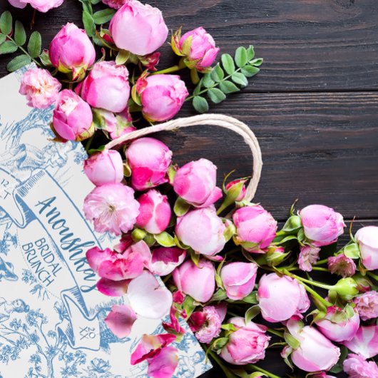 Blauw-wit Toile de Jouy Vrijgezellenfeest Medium Cadeauzakje