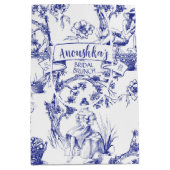 Blauw-wit Toile de Jouy Vrijgezellenfeest Medium Cadeauzakje (Voorkant)