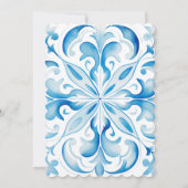 Blauw & Wit Toscaans Design Vrijgezellenfeest Kaart (Achterkant)