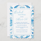 Blauw & Wit Toscaans Design Vrijgezellenfeest Kaart (Voorkant)