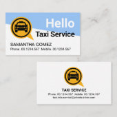 Blauw Wit Trapezium Geel Taxi Visitekaartje (Voorkant / Achterkant)