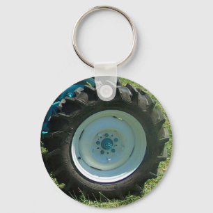 blauw wit trekwiel sleutelhanger